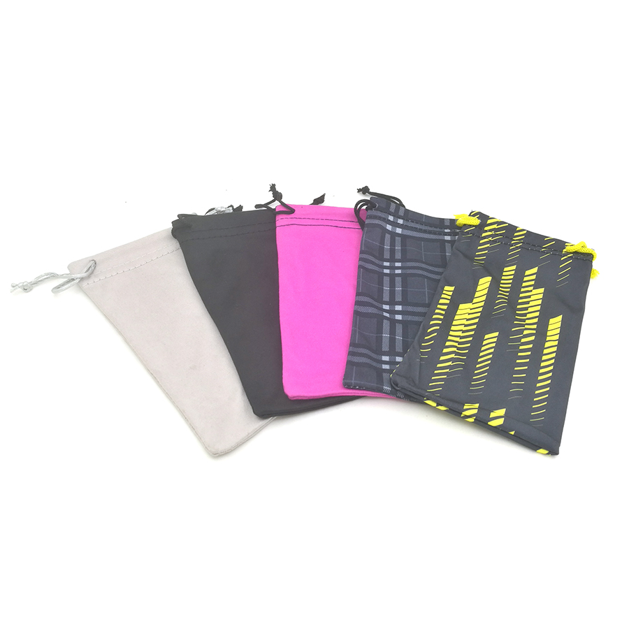 Custom Logo Printed Open Mouth Microfiber Sunglasses Case Bag Pouch