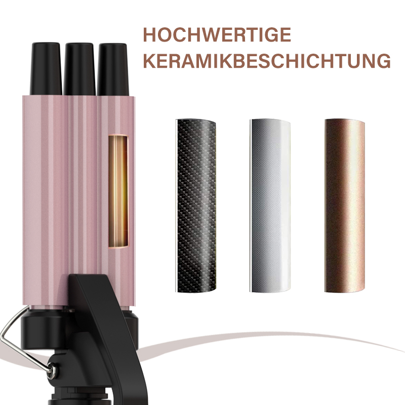 Three Tube Ripple Hair Curling Iron Curler Large Diameter Anti-Static Anti-Scald Electric Hair Curler