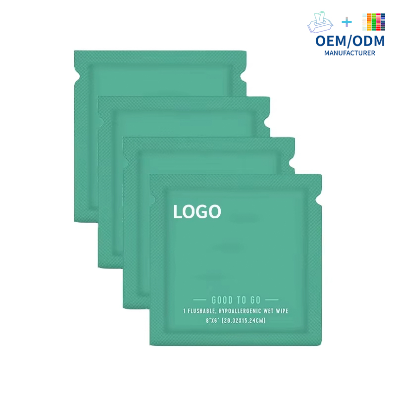Custom Box Soft Biodegradable Bamboo Organic Single Piece Wet Toilet Wipes Flushable Portable Men's Care Individually Wrapped Wipes