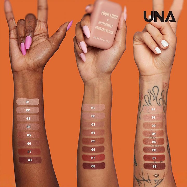 Multi Colors Tanning Long Wearing Matte Natural Blush Bronzer Palette Private Label Contouring Pressed Powder Bronzer