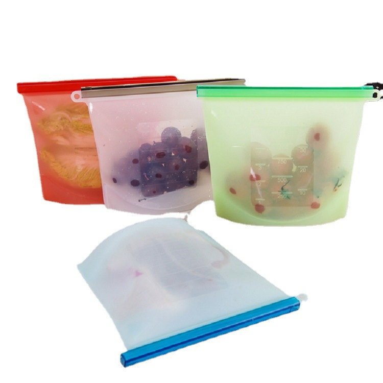 Manufacturer Wholesales Food-Grade Vacuum Silicone Fresh-Keeping Bags, Self-Sealing Bags for Food Portioning, and Storage Bags for High Soup and Frozen Food