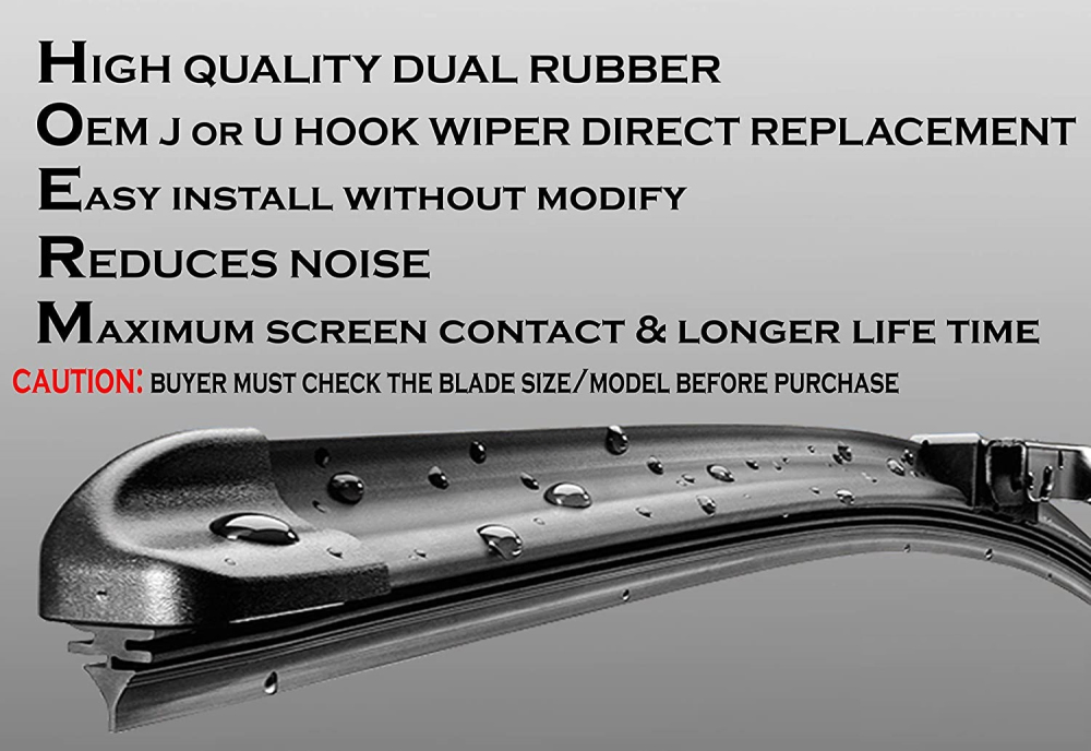 Universal U/J-Hook Windshield Wiper Blades