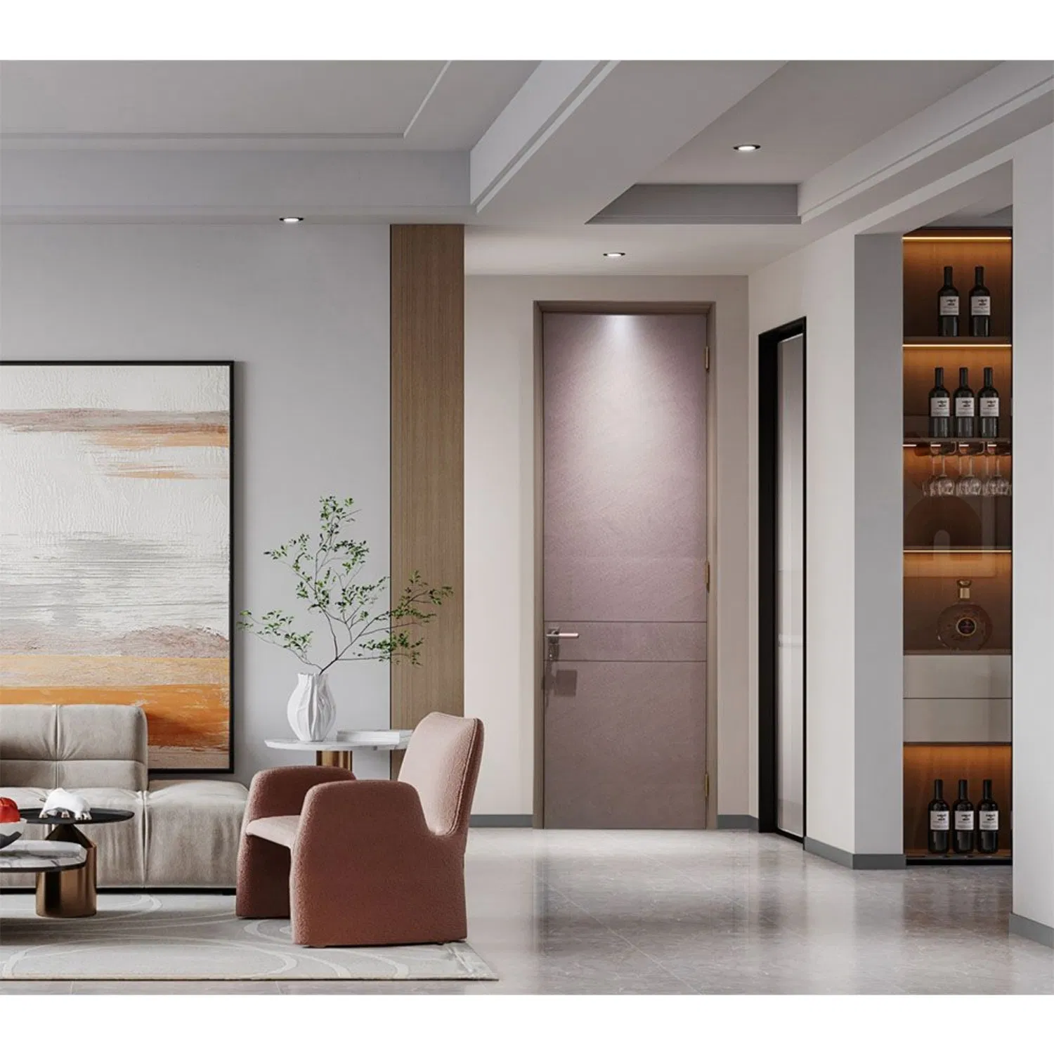 Elegant 2025 WPC Wood Wooden Interior Doors for Hotels and Apartments