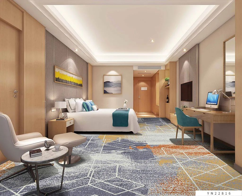Wholesale Commercial High Pile Height Washable Printed Tufted Carpet for Hotel Room