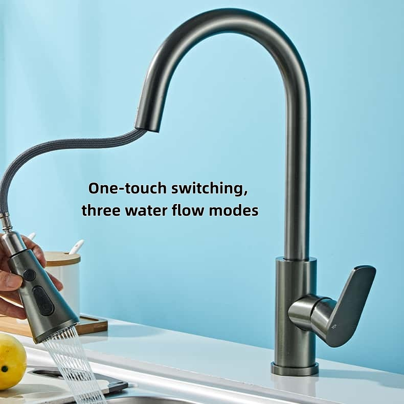 360 Swivel Single Handle Kitchen Tap Faucet Sink Pull-out Kitchen Faucets