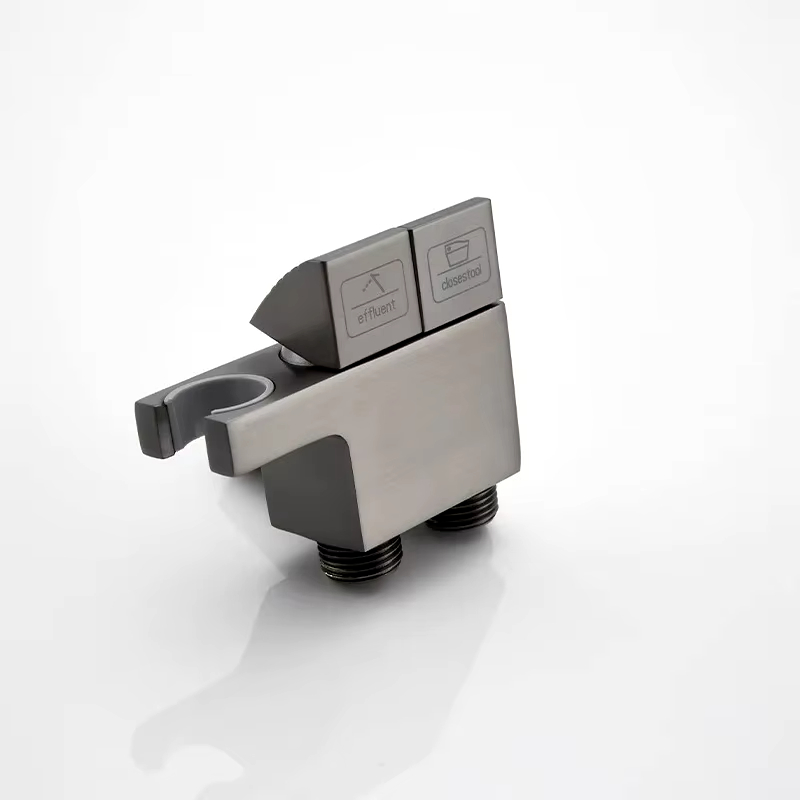 Hygienic Shower Toilet Bidet Faucet Double Outlet Angle Valve Sprayer Set for Bathroom