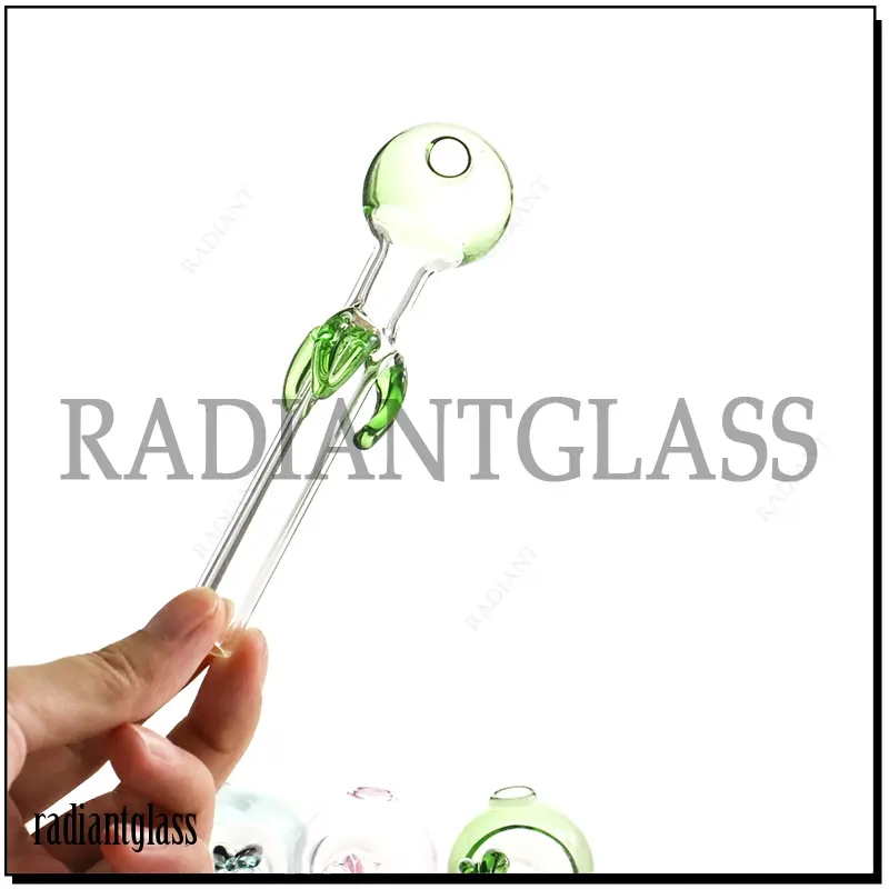Flower Petal Colorful Glass Oil Burner Pipe