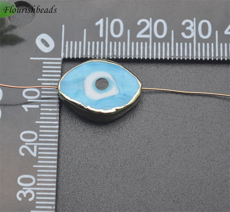 Gold-Plated Multi-Colors Evil Eye Glass Coloured Glaze Loose Beads for Jewelry Making