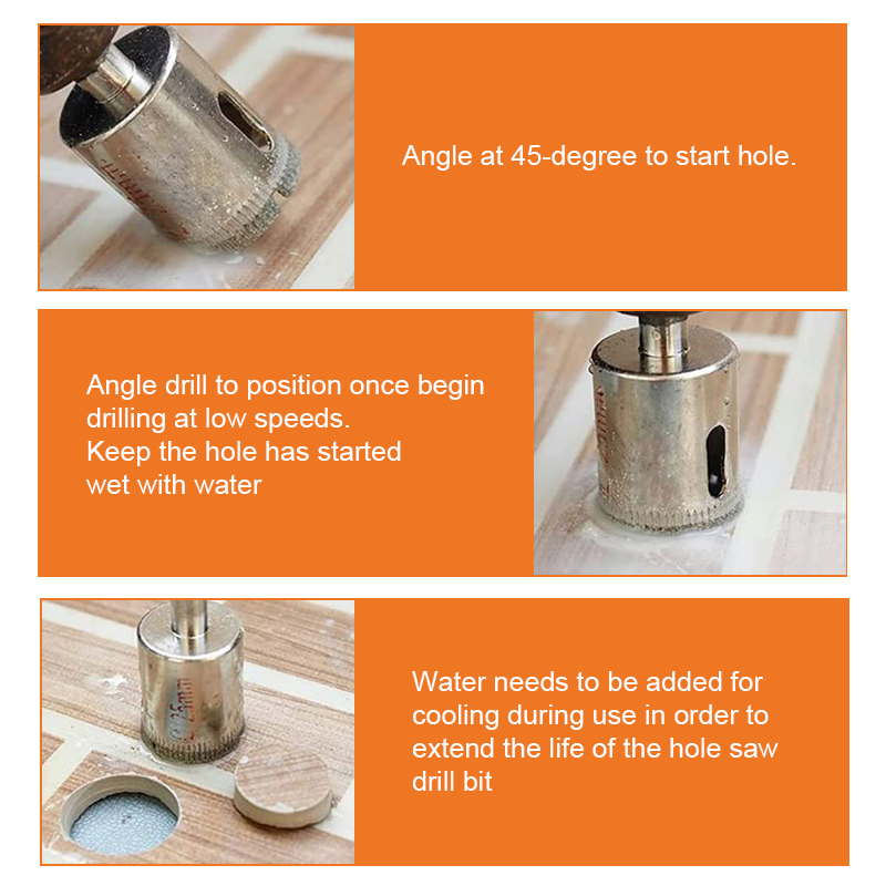 Factory Price Jade Tile Hole Saw Kit Electroplated Diamond Tipped Core Drill Bit for Ceramic, Glass, Porcelain, Marble