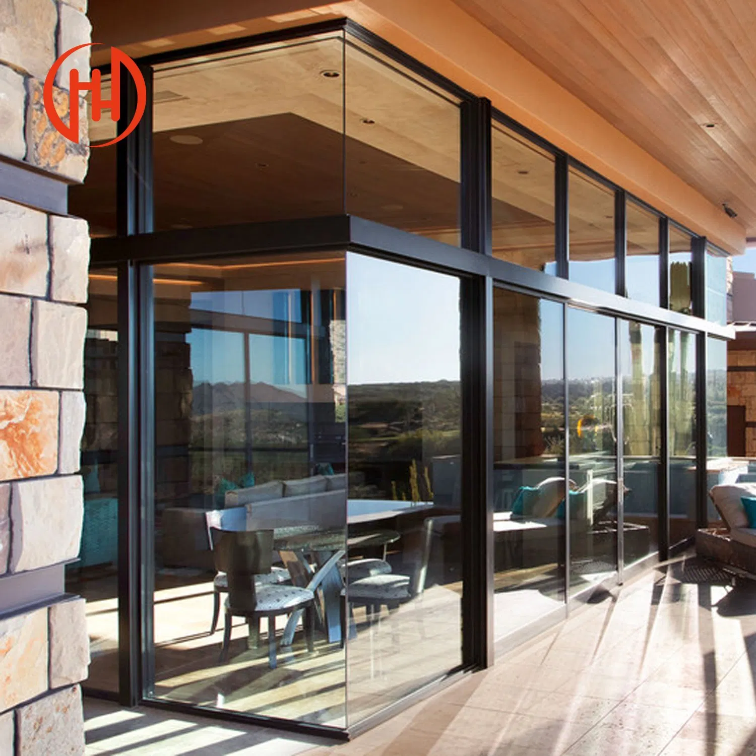 Aluminium Frame Door and Window Double Large Glass Fixed Door Factory Wholesales