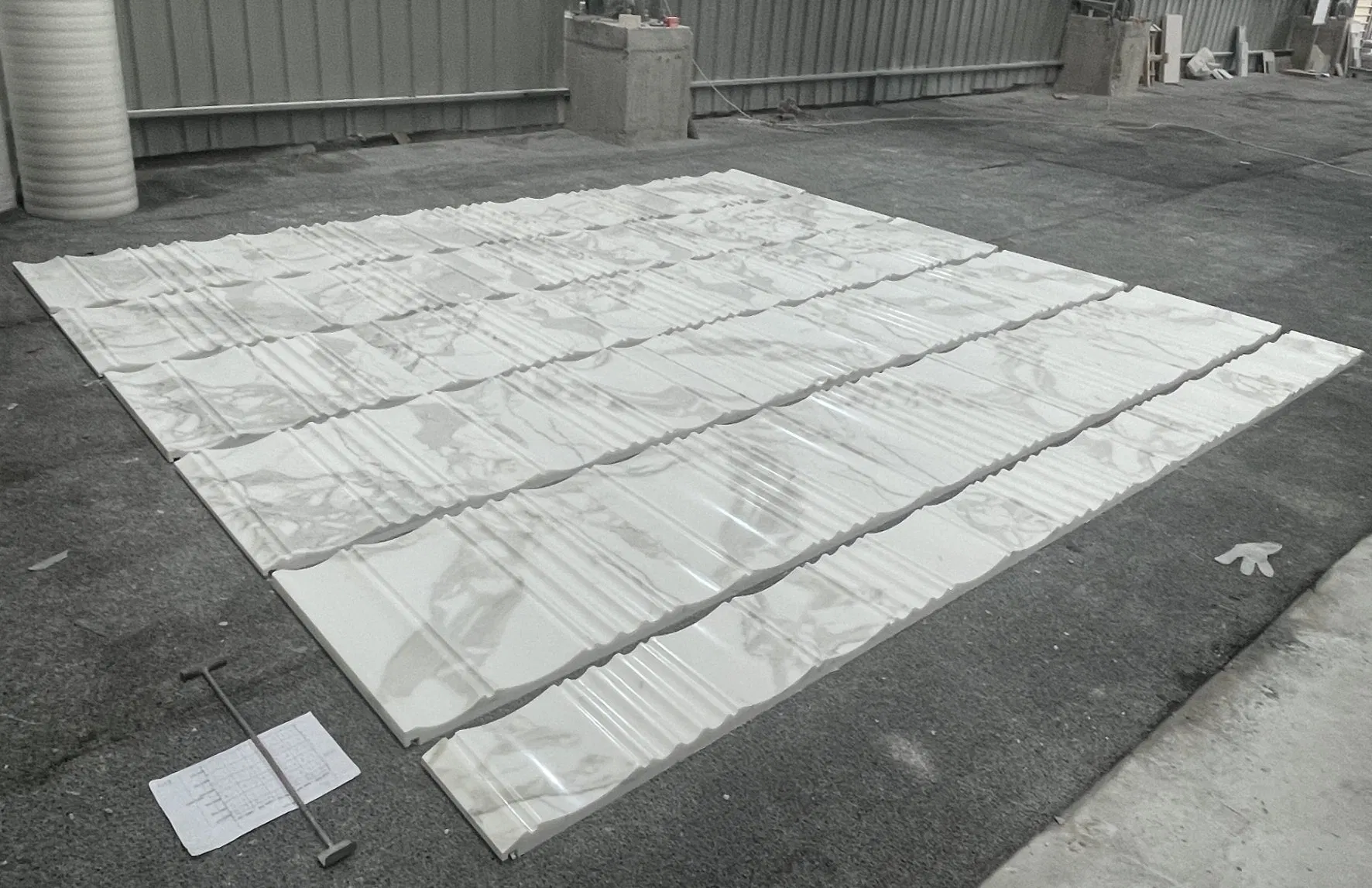 Natural Stone polished/honed Italy Calacatta Gold Marble Carving Wall Tiles for interior/indoor Kitchen/Bathroom/Lobby/room Background Decoration