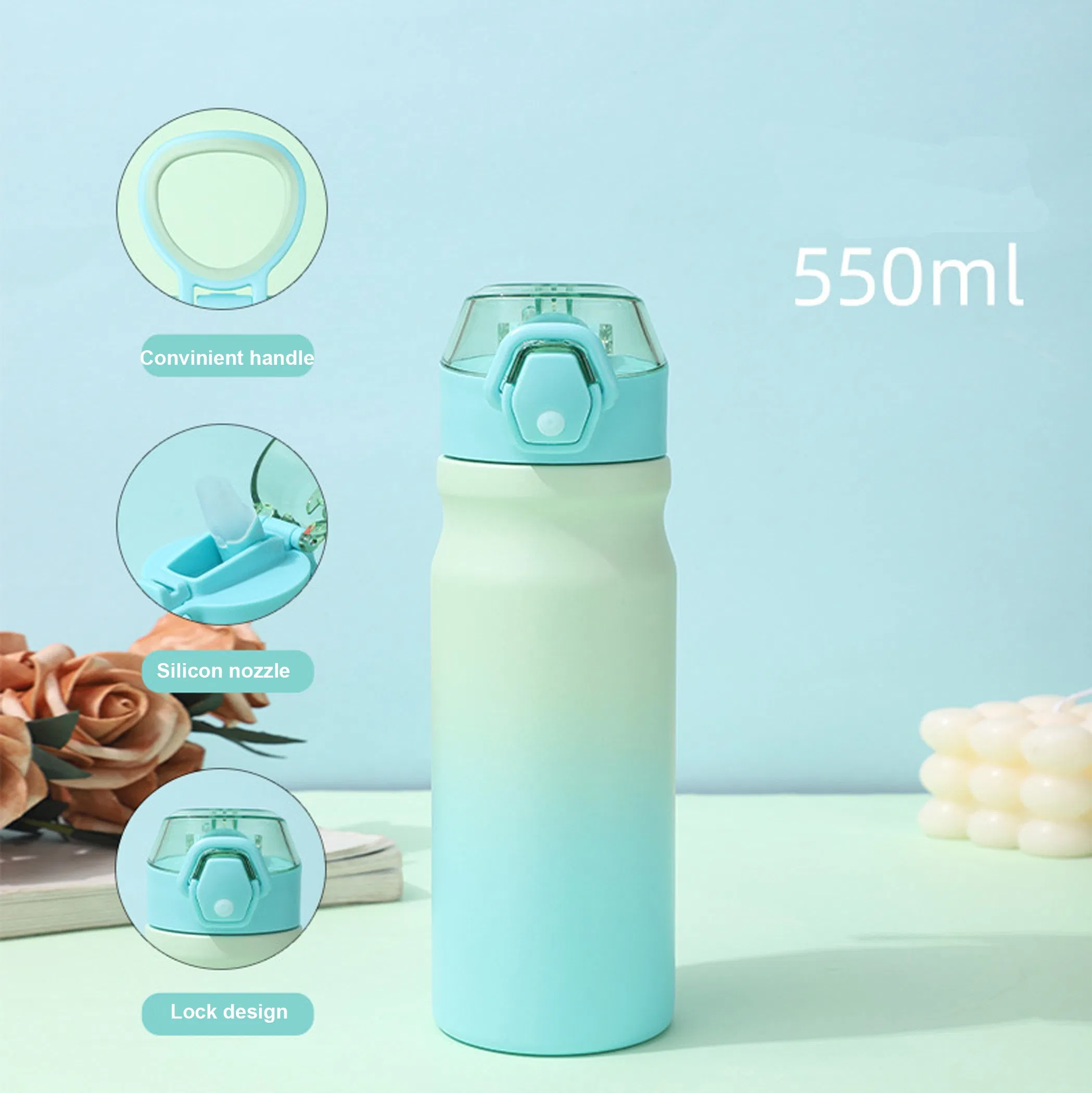 New Large Capacity Gradient Color Double Wall Stainless Steel Vacuum Flask