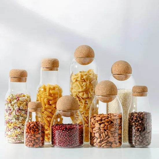 Kitchen Glass Jar with Sealed Bamboo Lids