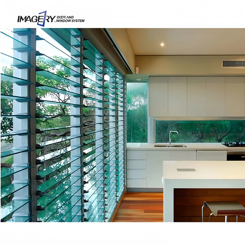 Factory Sale Powder Coating Aluminum Louvers Adjustable Glass Jalousie Window