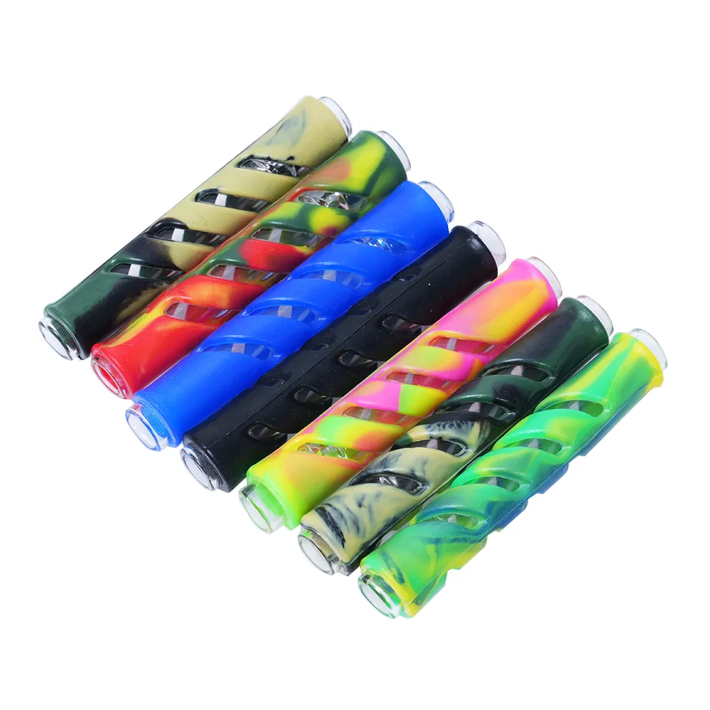 Wholesale Assorted Colors Silicone Glass Hybrid Smoke Hand Pipes