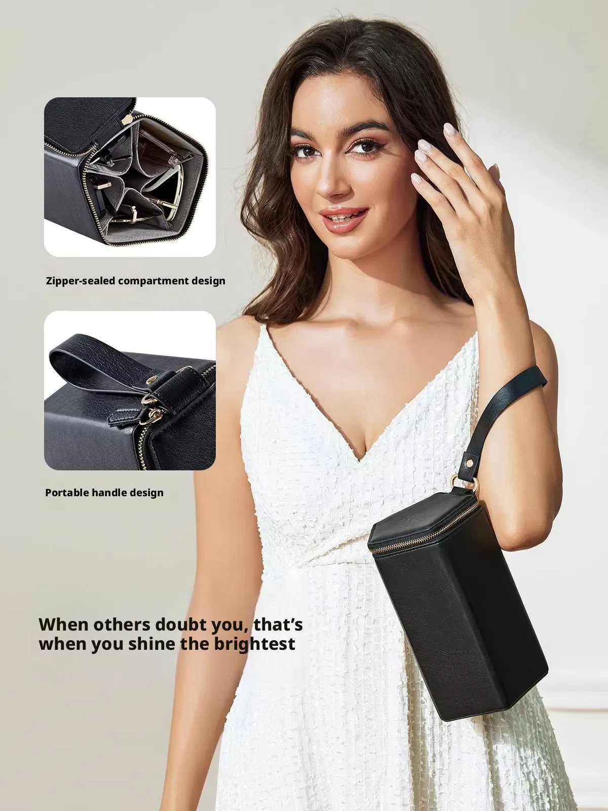 Ea760 5 Slots Black for Display Luxury Sun Cases Hard Box Custom Logo Leather Eye Glass Case