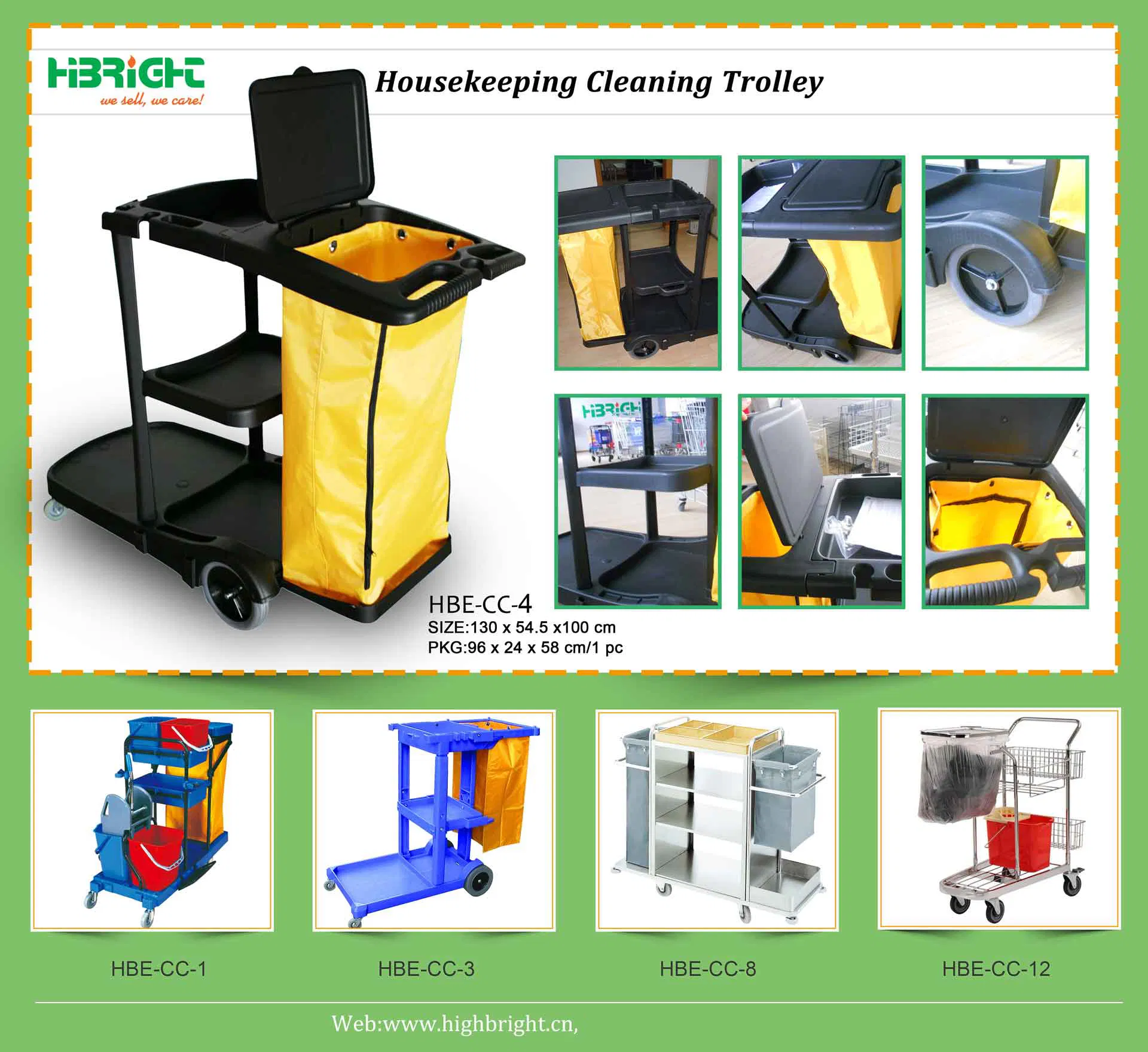 Cleaning Cart Cleaning Trolley Plastic Cleaning Cart