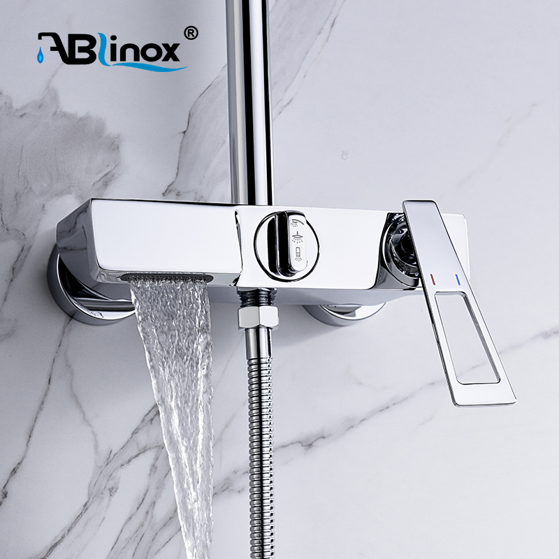 Душевая система с верхним душем ABLinox, квадратная