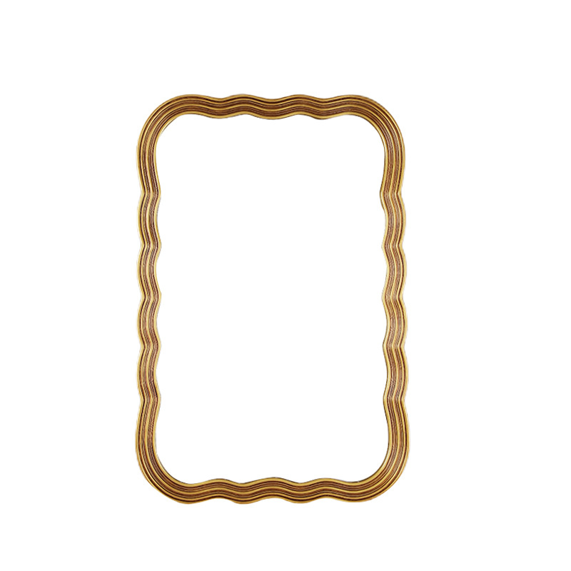 Wave Decorative Glass Mirror Luxury Washstand Wall-Mounted Bathroom Mirror