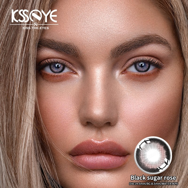 Ksseye Natural Black Contact Lens Toric Colored Color Eye Contacts Lenses for Dark Eyes 14.0mm
