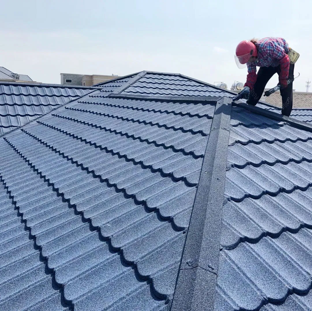 Classic Golan Stone Color Coated Metal Roof Tiles Production Line Wave Roman Decra