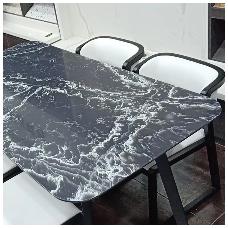Engineered Ice Black Quartz Surface Slab for Kitchen Countertops