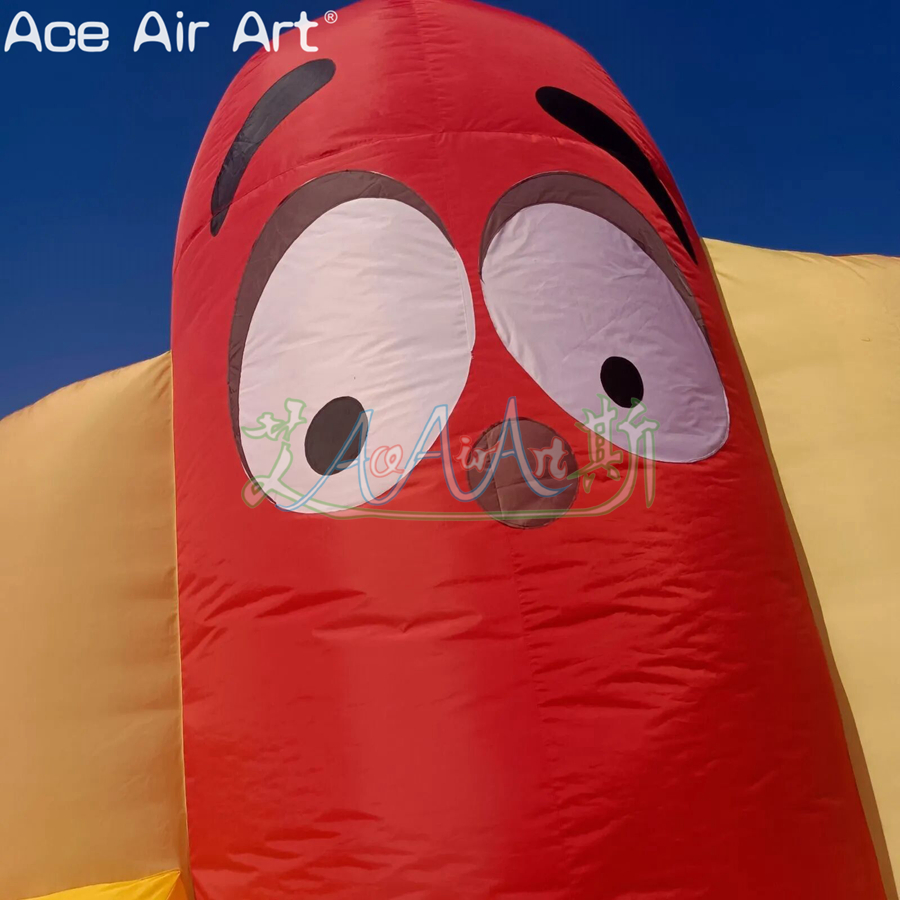 5mh Inflatable Hot Dog Model Advertising Fried Food Model Cartoon Hot Dog Model for Shop Decoration or Promotion