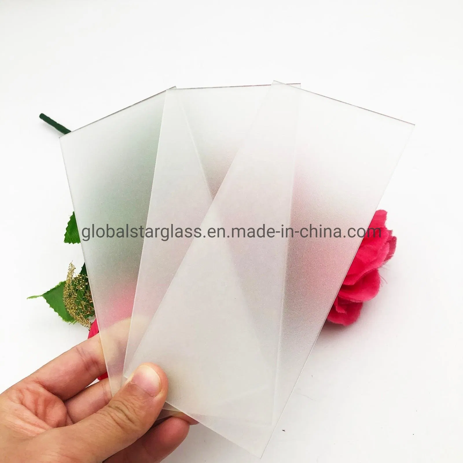 4mm 5mm 6mm Clear and Tinted Acid Etched Decorative Glass, Frost Sand Blasted White Glass, Frosted Glass
