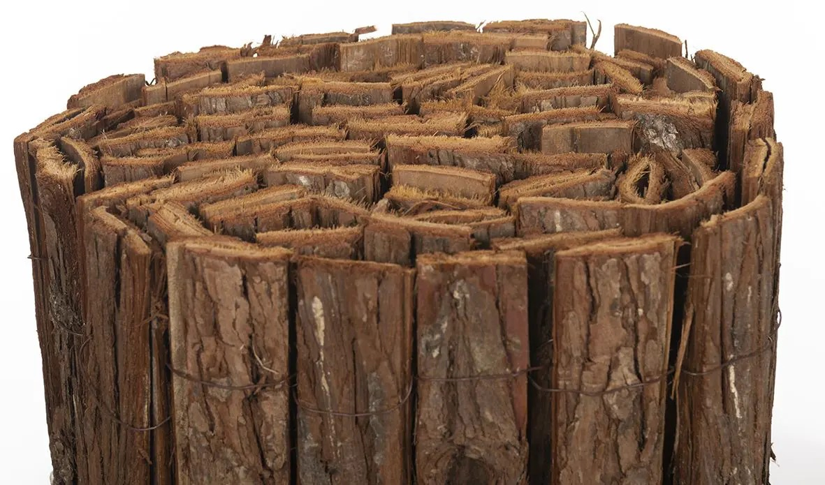 Double-Sided Tree Bark Fence Roll for Natural Privacy