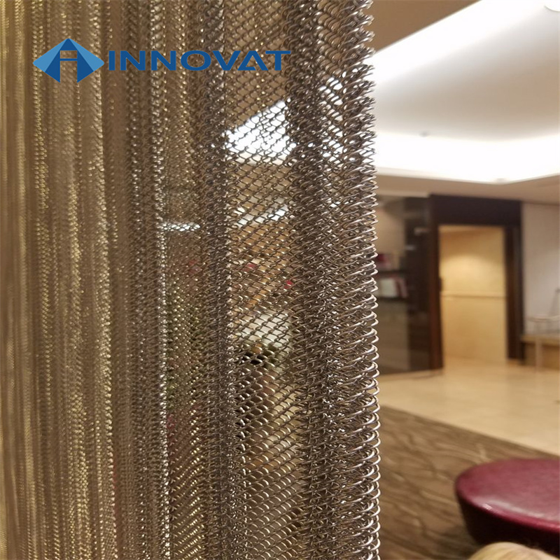 Chain Link Coil Type Metal Mesh Curtain/Window Drapery/Metal Coil Curtain