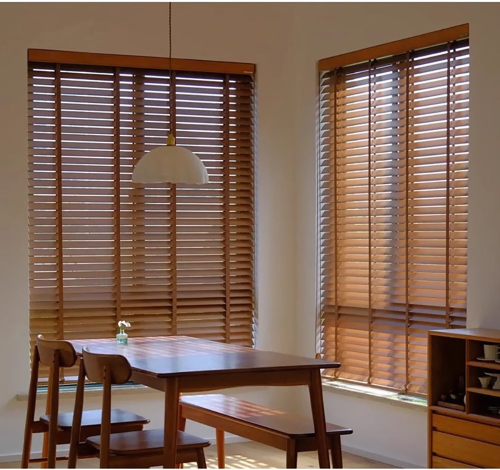 Light Filtering Wooden Venetian Blinds Designed New Style Faux Wood Blinds