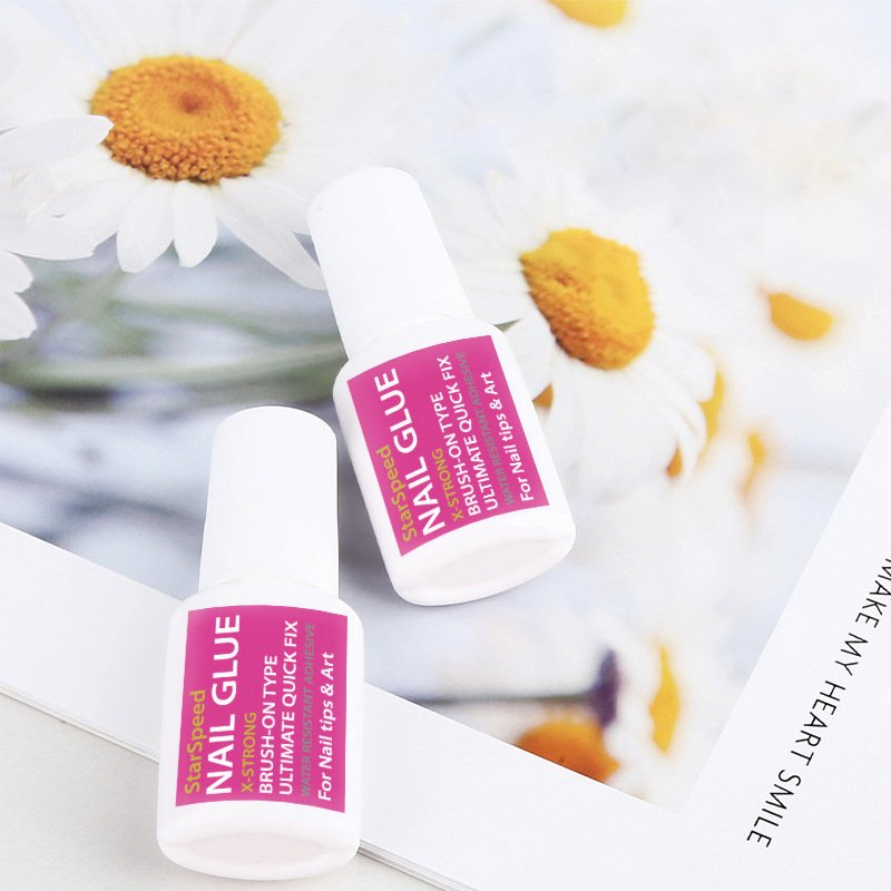 Custom Private Label Acrylic False Fake Nail Tips Glue Pink Brush Press on Nail Glue Gel Bulk