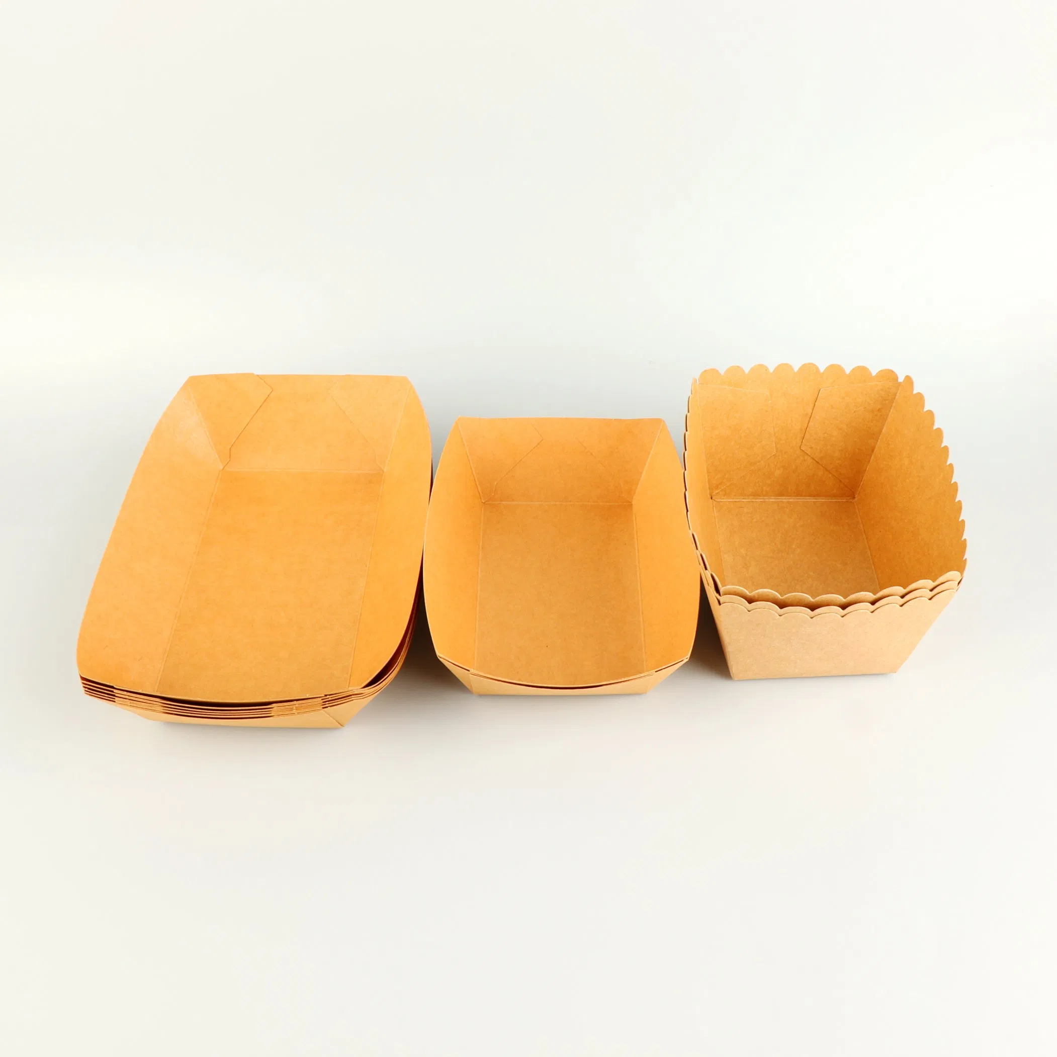 Wholesale Food Grade Takeaway Disposable Kraft Paper Fast Biodegradable Portable Food Packaging