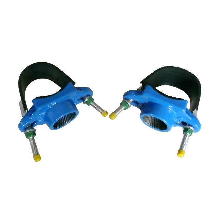 Ductile Cast Iron Tap Saddle with Stainless Steel Band for Steel Pipe