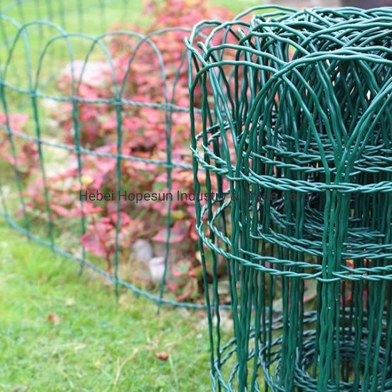 Green Garden Border Edging Folding Fence Roll/PVC Coated Lawn Edging Outdoor