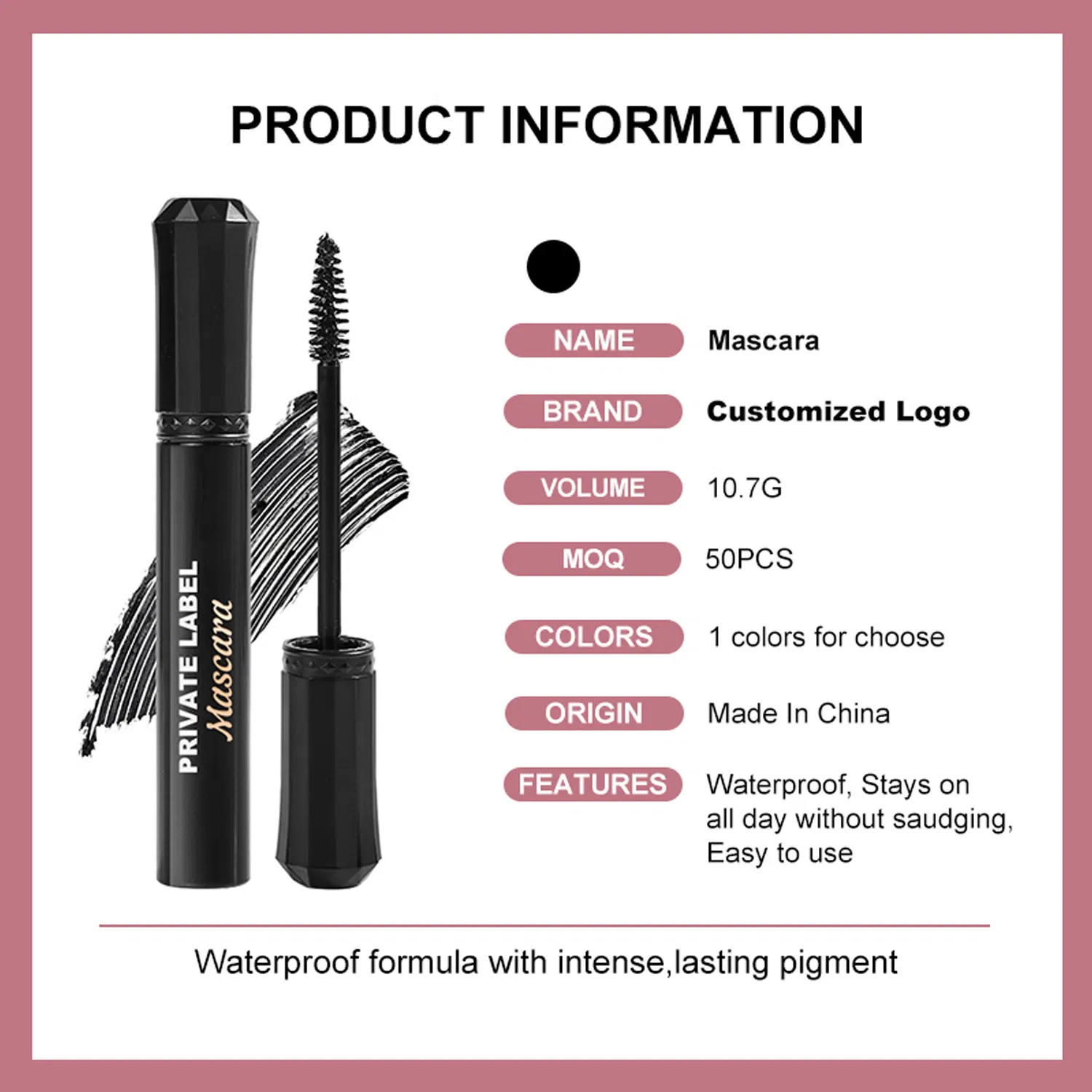 OEM Factory Price Waterproof Long Lasting Private Label Mascara Beauty Free Sample
