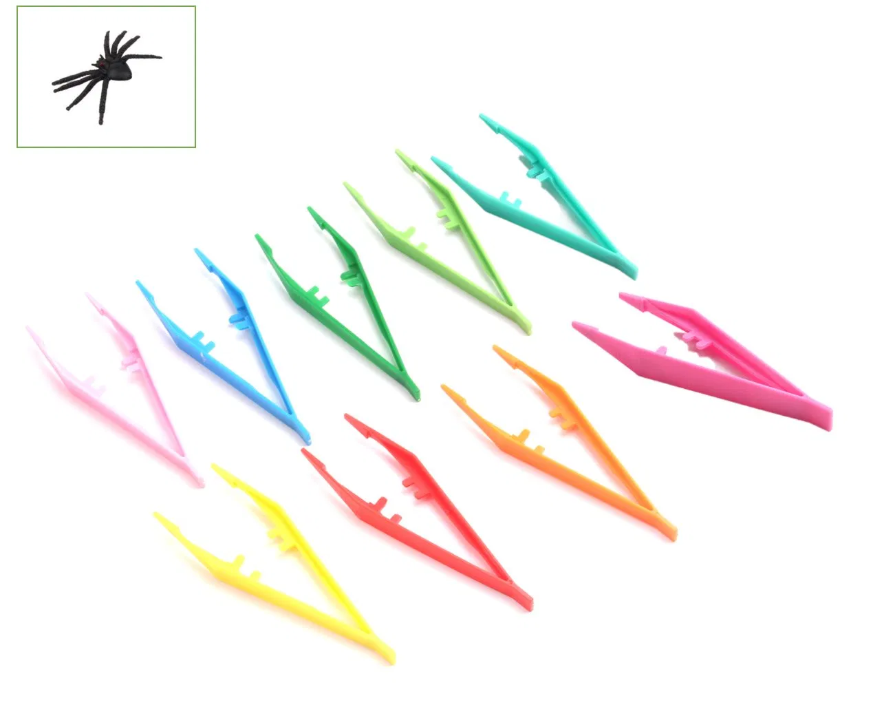 Good Price Disposable Tweezers Toy Plastic Blue Green Tweezers Insect Clips