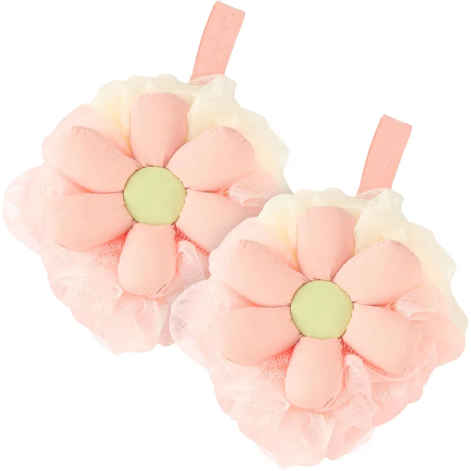 Mesh Pouf Flower Shaped Cute Bath Loofah Sponge for Women
