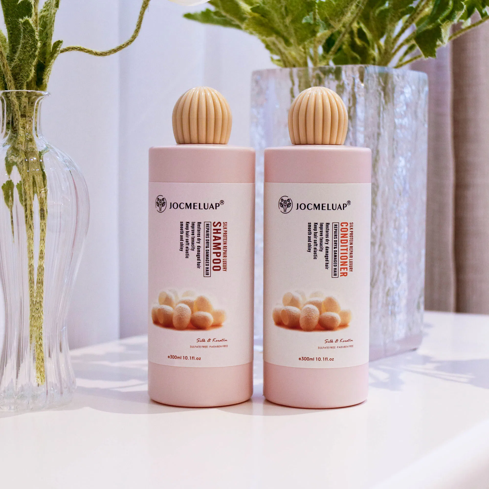 Private Label Nourishing Moisturizing Protein Silk Repairing Shampoo and Conditioner Set Strong Silky Shiny Healthy Renewed Repair Hair