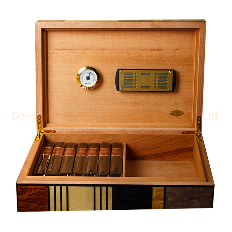 Custom Luxury Wooden Cigar Box Piano Lacquer Cedar Wood Storage Packaging Box