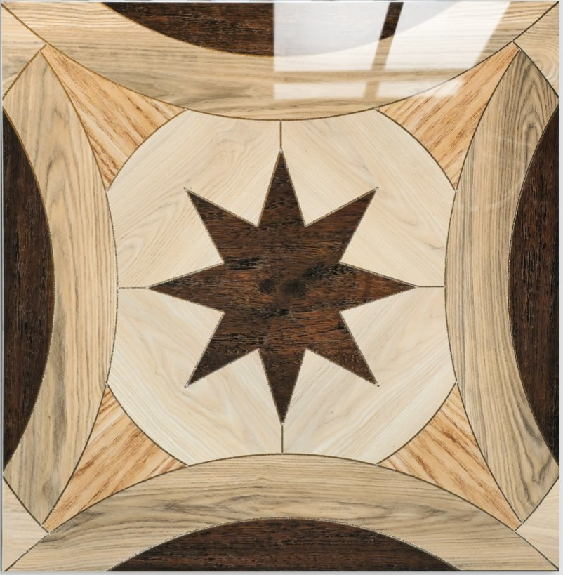 China Manufacturing High Quality Products Gold Plated Wood 800X800mm Tile Wall Tile