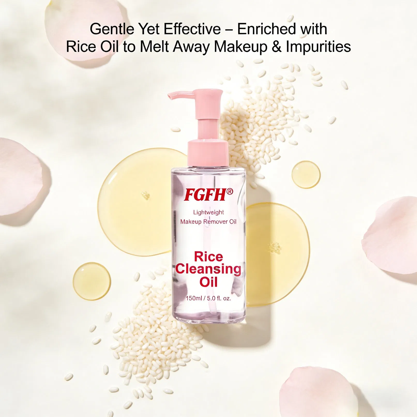 Herbal Rice Raw Pulp Cleansing Oil for Face Quick Makeup Removal Pore Purifying Moisturizer