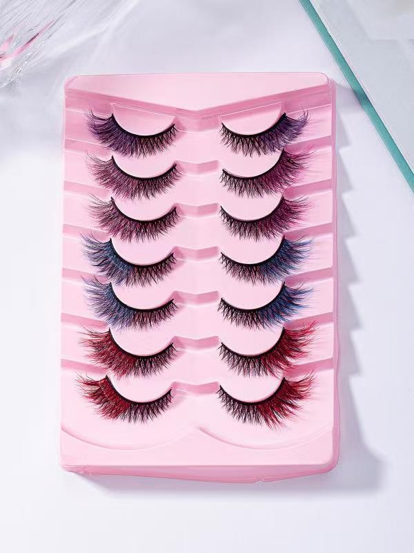 Colorful Eyelashes Shine in The Night Light Halloween / Christmas / Nightclub with Custom Box