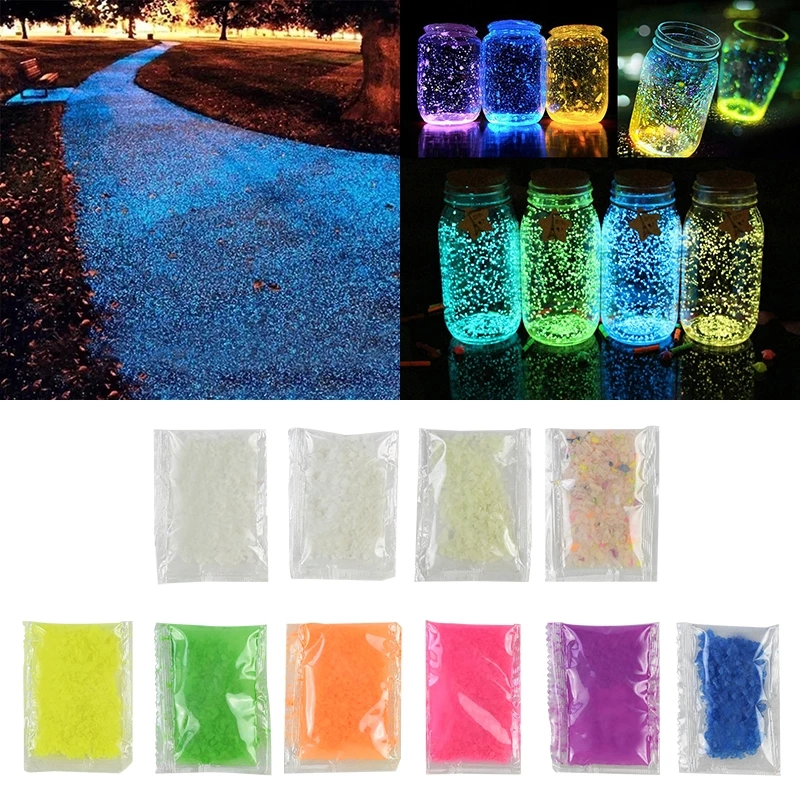 10/30g Luminous Sand Stone Fluorescent Gravel Glow in Dark Patio Garden Decoration DIY Starry Wishing Bottle Fish Tank Ornaments