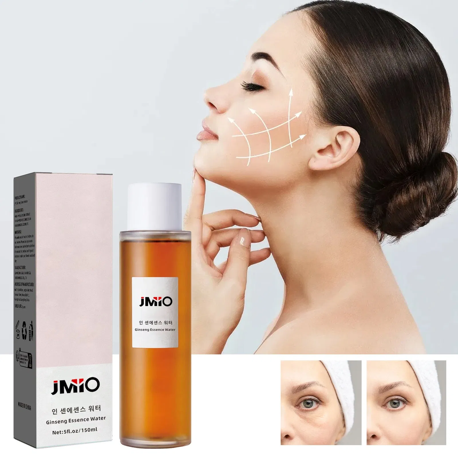 Low MOQ Custom Logo Ginseng Root Extract Facial Toner Essence Serum Moisturizing Anti-Aging Face Water in Stock