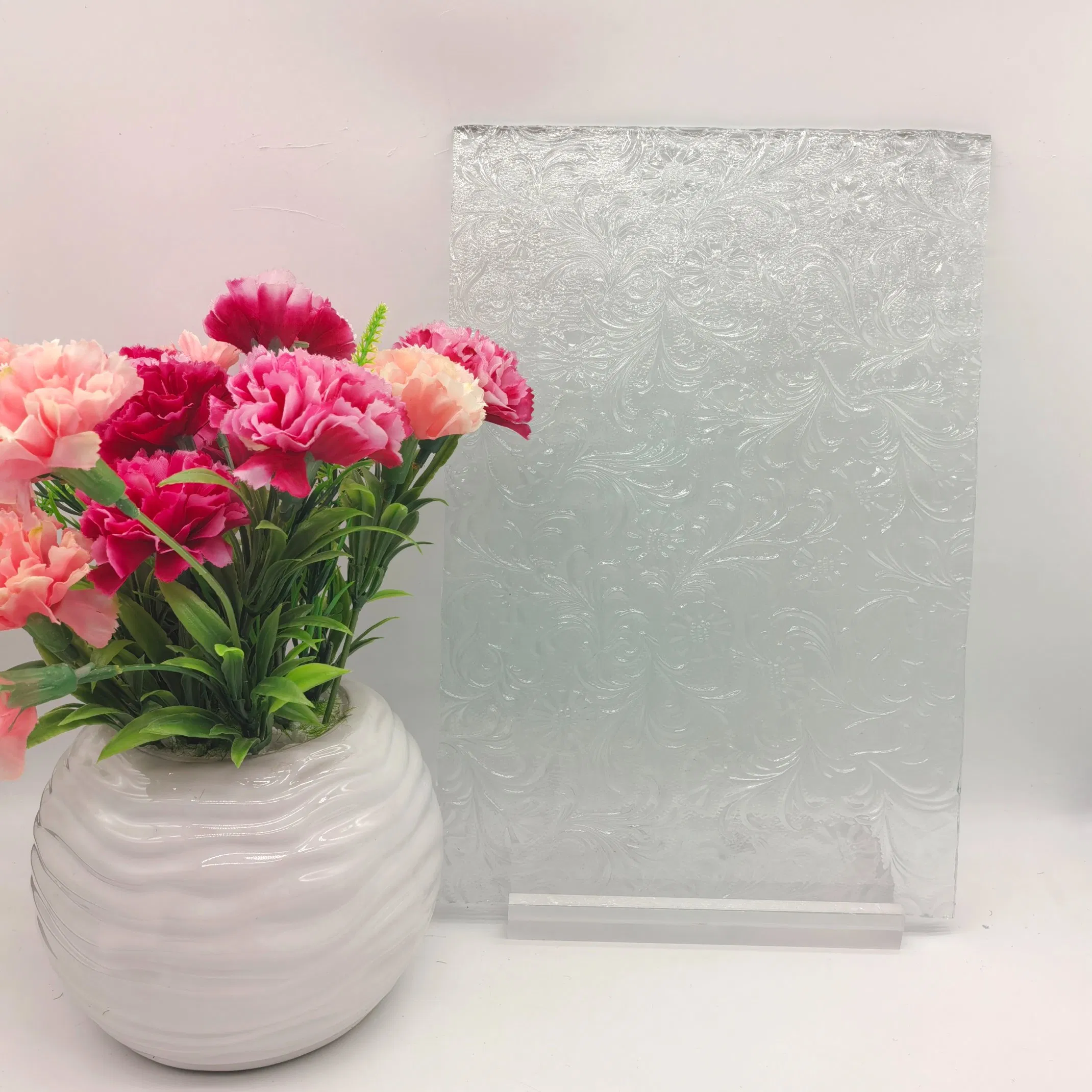 3/3.5/4/4.5/5/5.5/6/8/10mm Bronze/Blue/Green/Yellow/Grey Chrysanthemum Flower Patterned Glass for Doors/Windows/Furniture/Living Room Glass