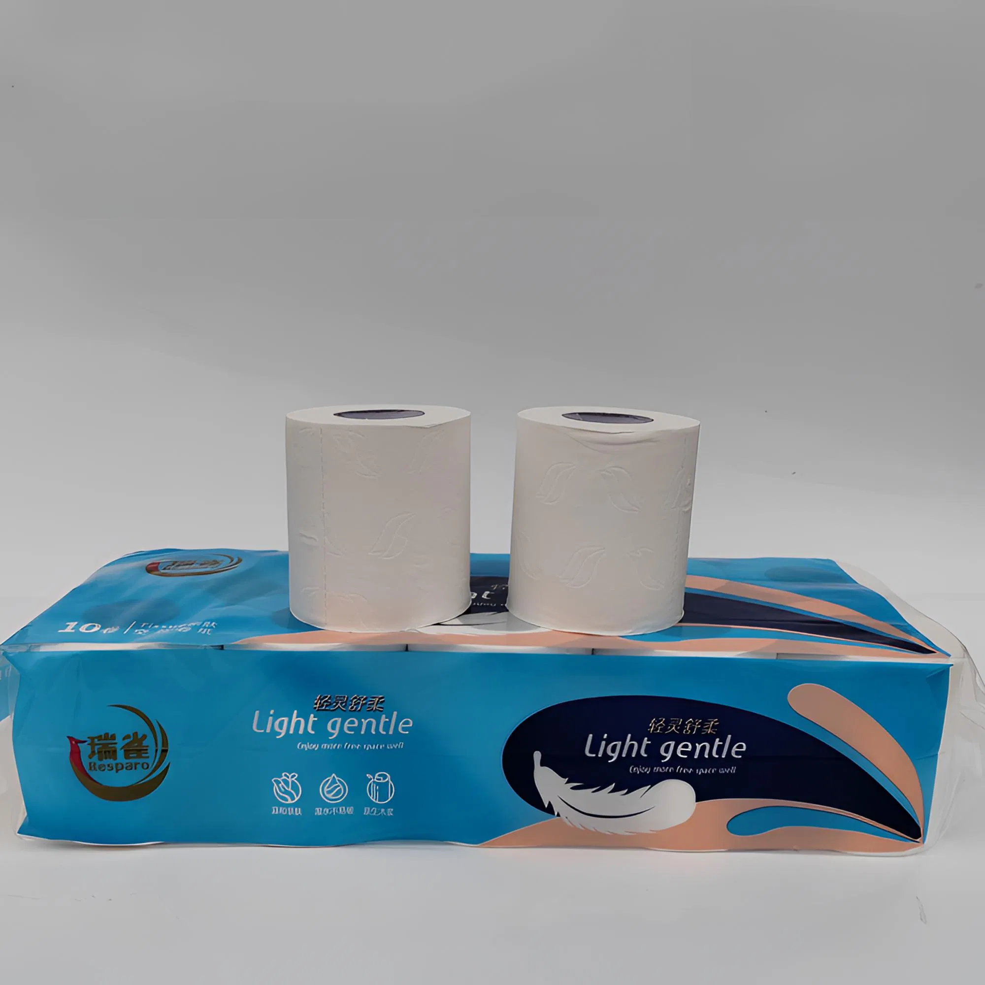 Customizable 2/3/4 Layers of White Toilet Paper Flushable Toilet Tissue Paper Roll