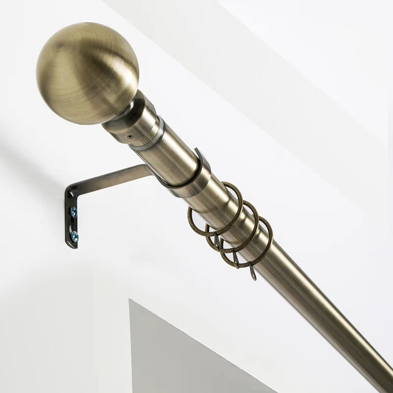 Online Sale Ceiling Mount Adjustable Curtain Rod and Finials Telescopic Rods