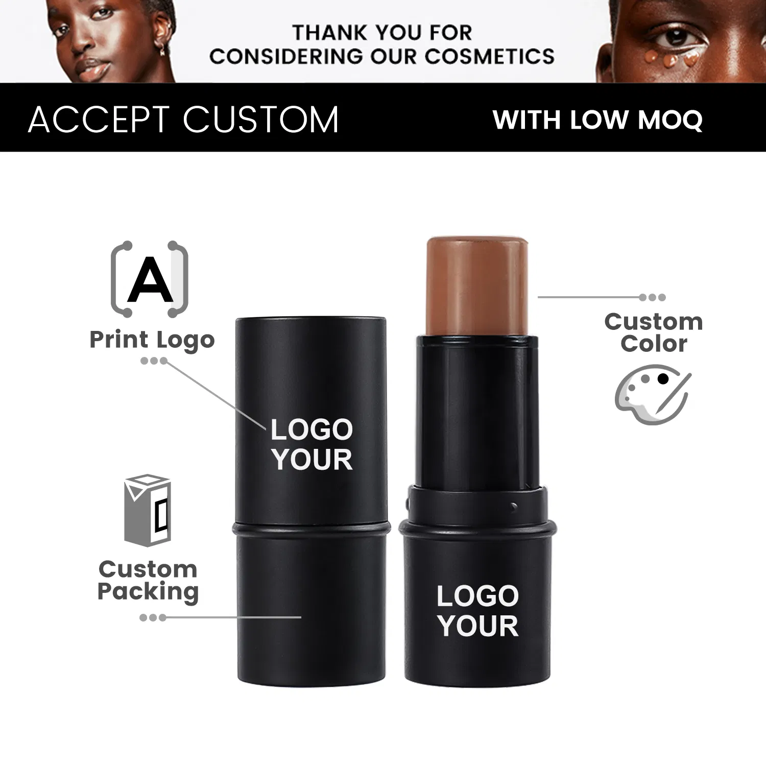 OEM Factory 4 Colors Contour Stick Waterproof Private Label Concealer Free Sample