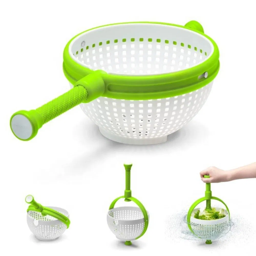 Washing Basket Rotating Vegetable with Handle for Kitchen Tool Wbb21058